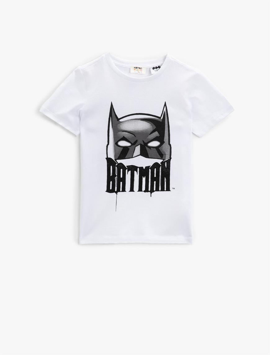  Erkek Çocuk Batman Tişört Kısa Kollu Lisanslı Baskılı Pamuklu