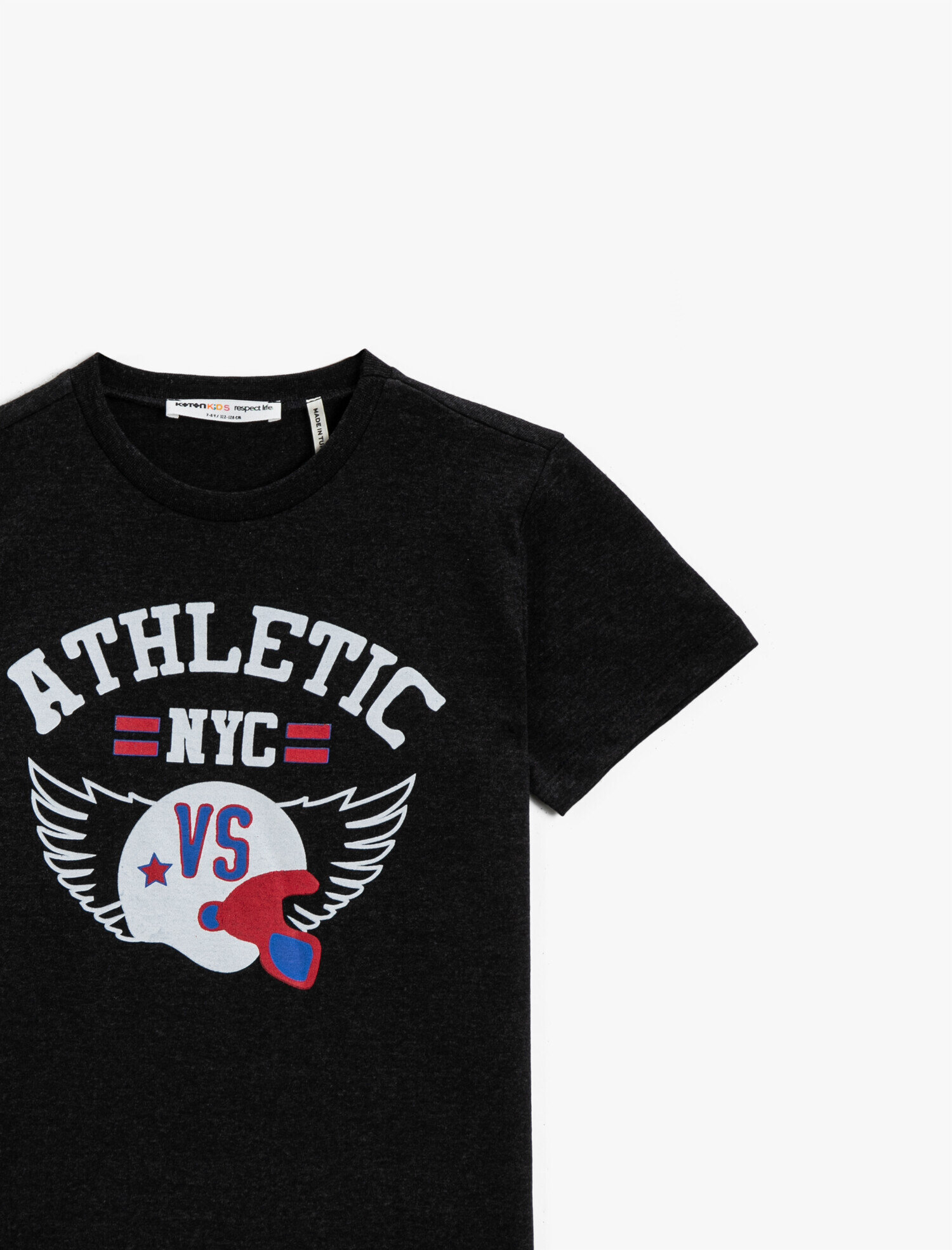  Erkek Çocuk Baskılı Tişört Kısa Kollu Bisiklet Yaka