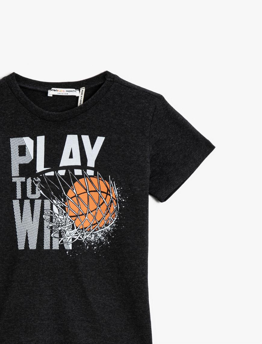  Erkek Çocuk Basketbol Baskılı Tişört