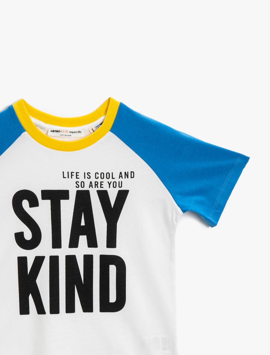  Erkek Çocuk Pamuklu Sloganlı Tişört