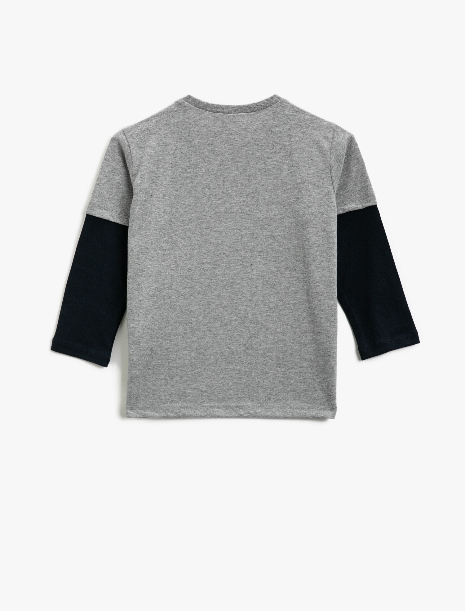  Erkek Çocuk Pamuklu Baskılı Bisiklet Yaka Uzun Kollu Tişört