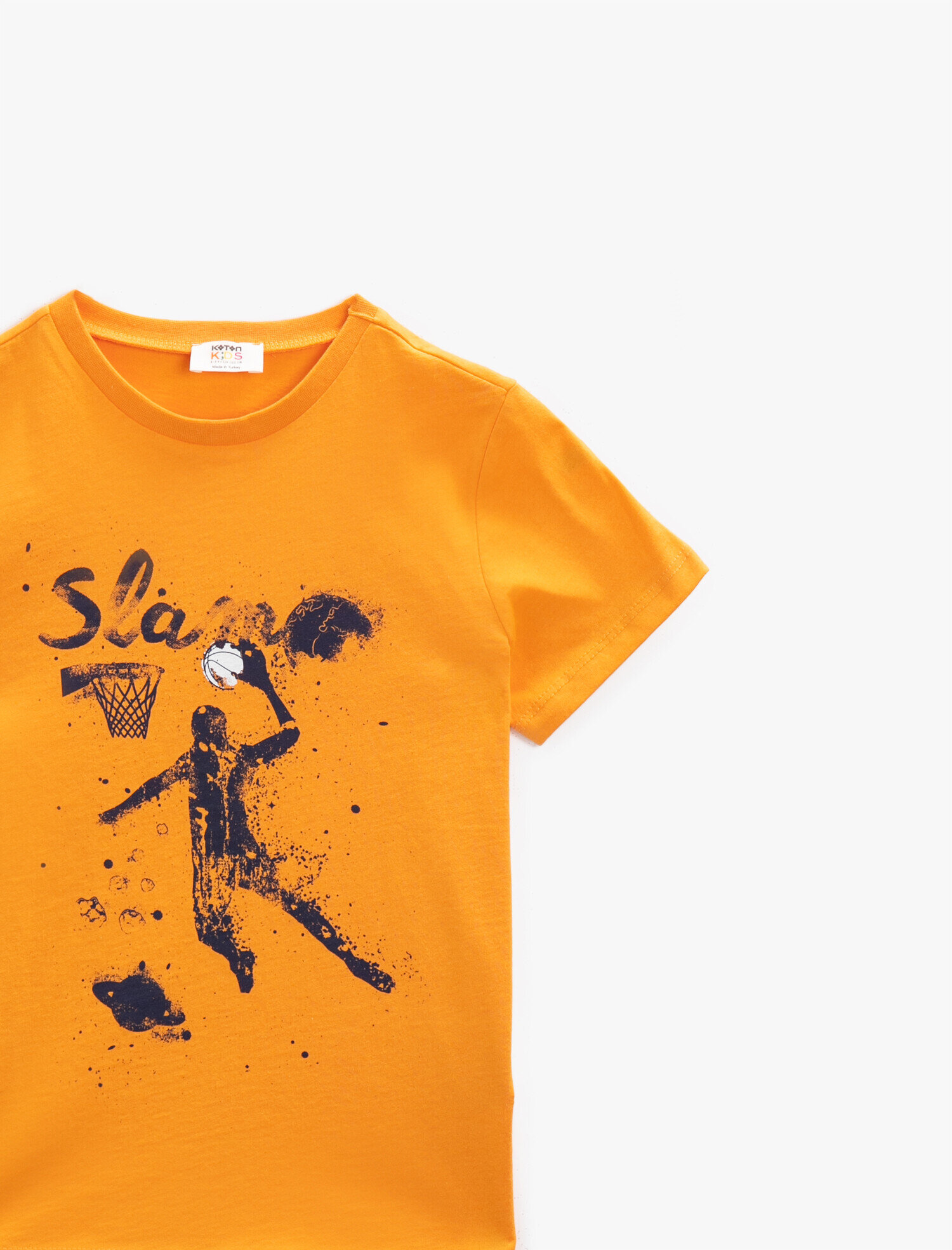  Erkek Çocuk Baskılı Tişört Kısa Kollu Bisiklet Yaka Pamuklu