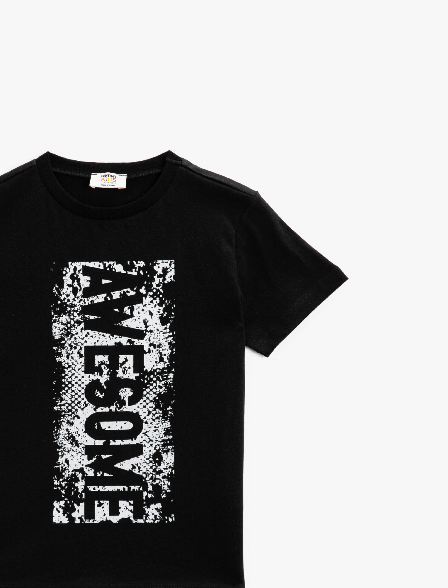  Erkek Çocuk Yazılı Tişört Kısa Kollu Biisiklet Yaka Pamuklu