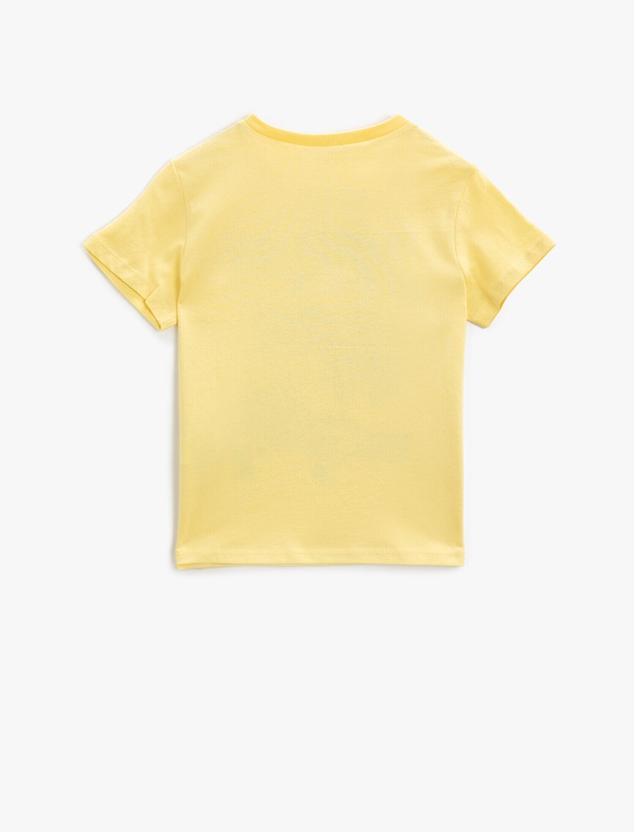 Erkek Çocuk Baskılı Tişört Pamuklu Bisiklet Yaka