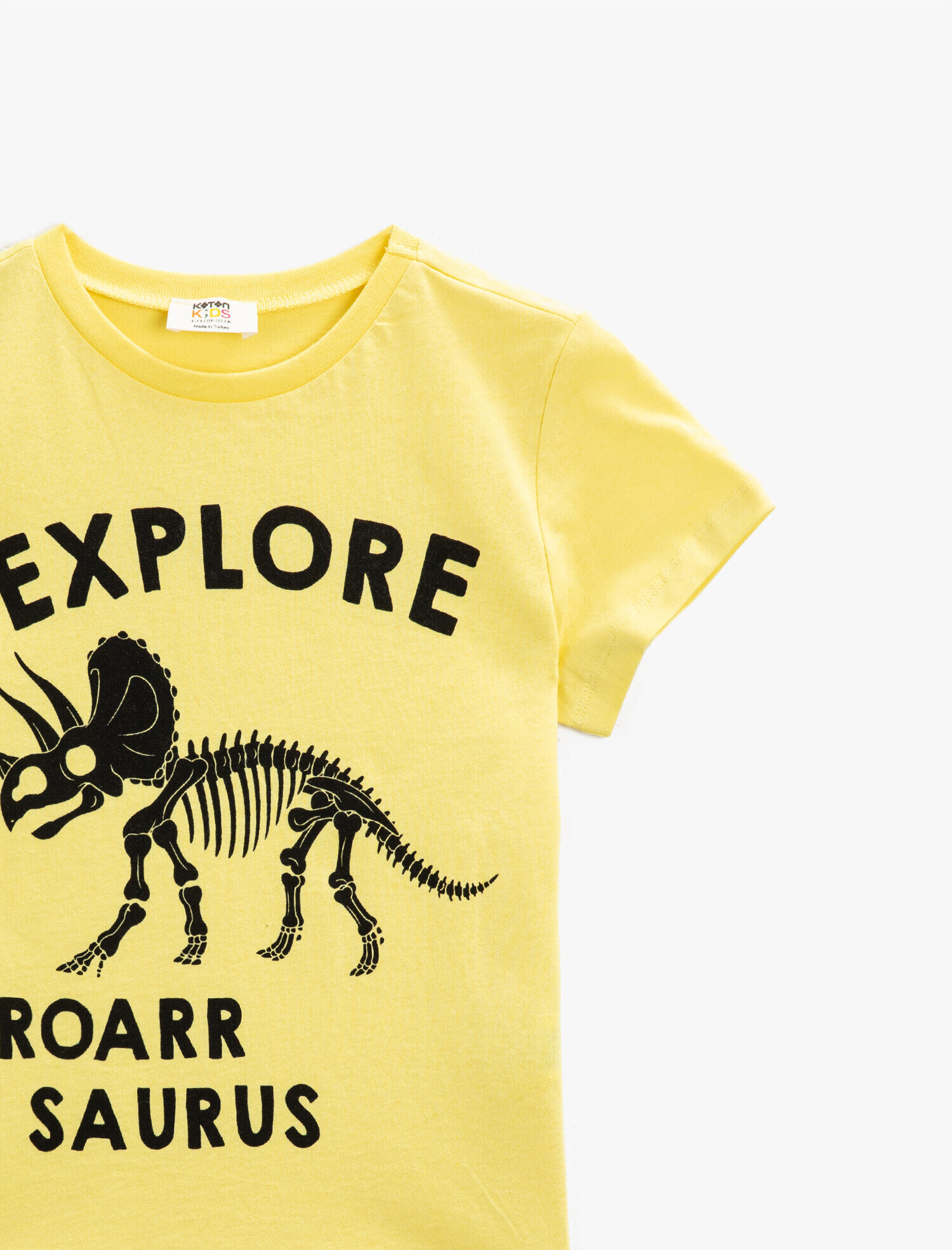  Erkek Çocuk Baskılı Tişört Pamuklu Kısa Kollu Bisiklet Yaka