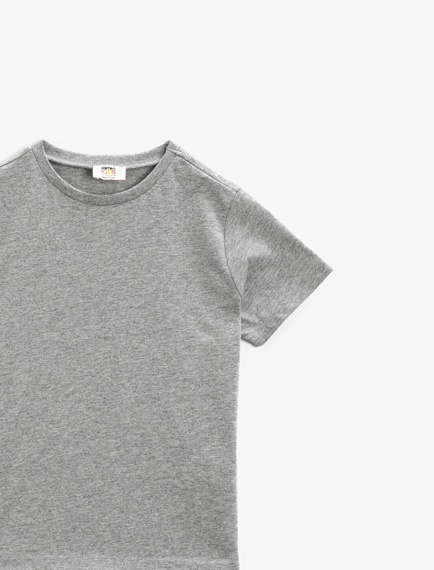  Erkek Çocuk Kısa Kollu Tişört Basic Pamuklu Bisiklet Yaka