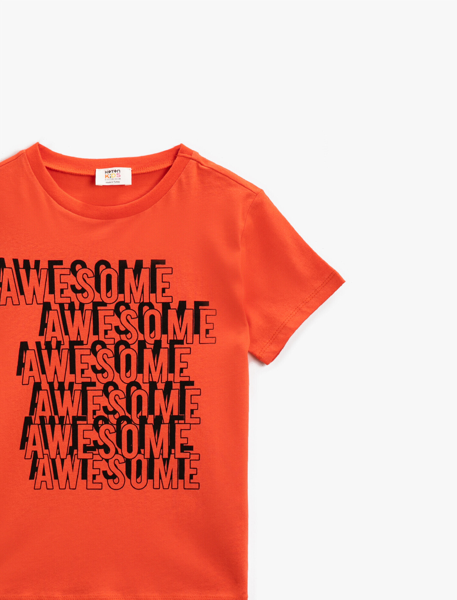  Erkek Çocuk Yazılı Tişört Pamuklu Kısa Kollu Bisiklet Yaka