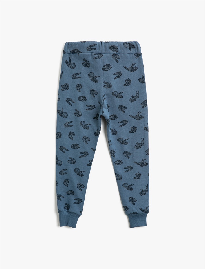 Erkek Çocuk Pamuklu Baskılı Beli Bağlamalı Jogger Eşofman Altı