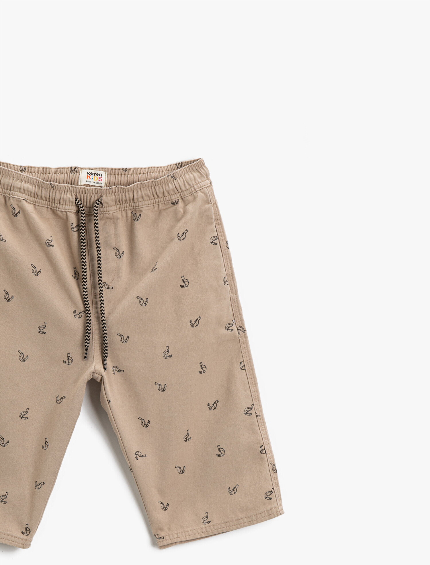  Erkek Çocuk Desenli Şort Belden Bağlamalı Pamuklu