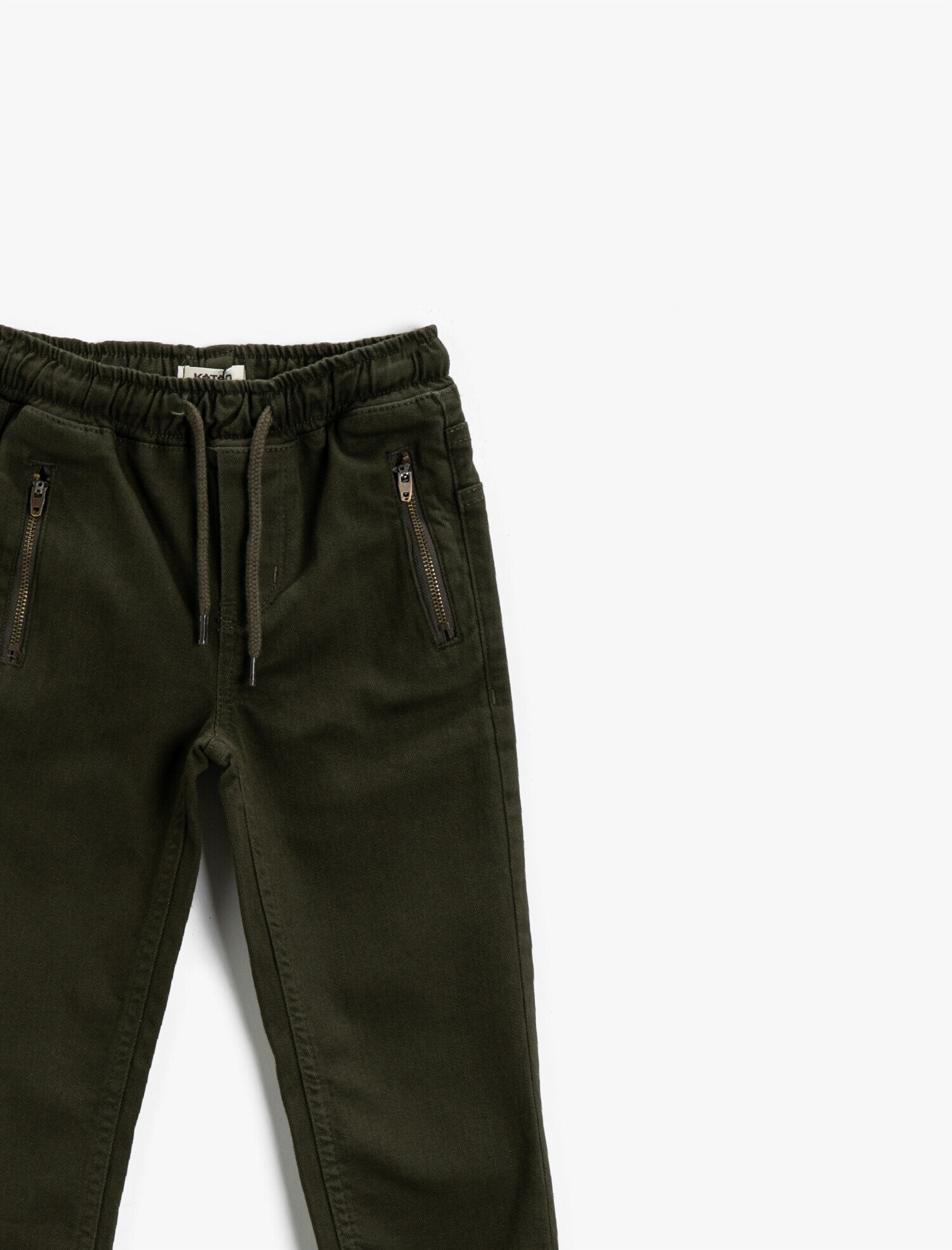  Erkek Çocuk Fermuar Detaylı Jogger Pantolon Pamuklu