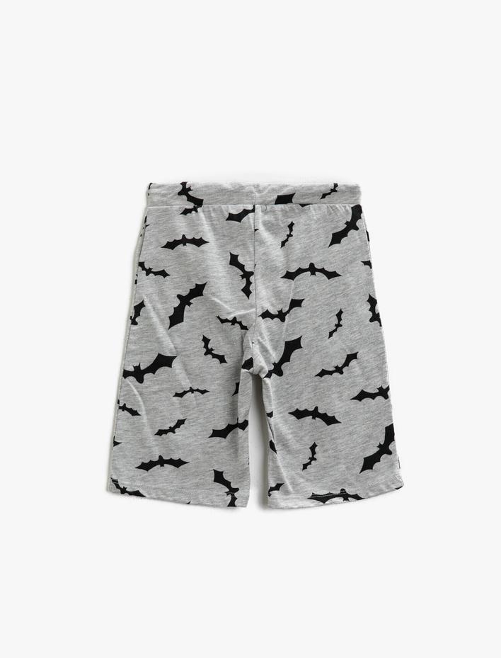 Erkek Çocuk Baskılı Şort Pamuklu Beli Bağlamalı