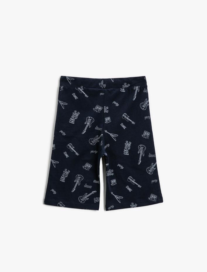 Erkek Çocuk Baskılı Şort Pamuklu Belden Bağlamalı