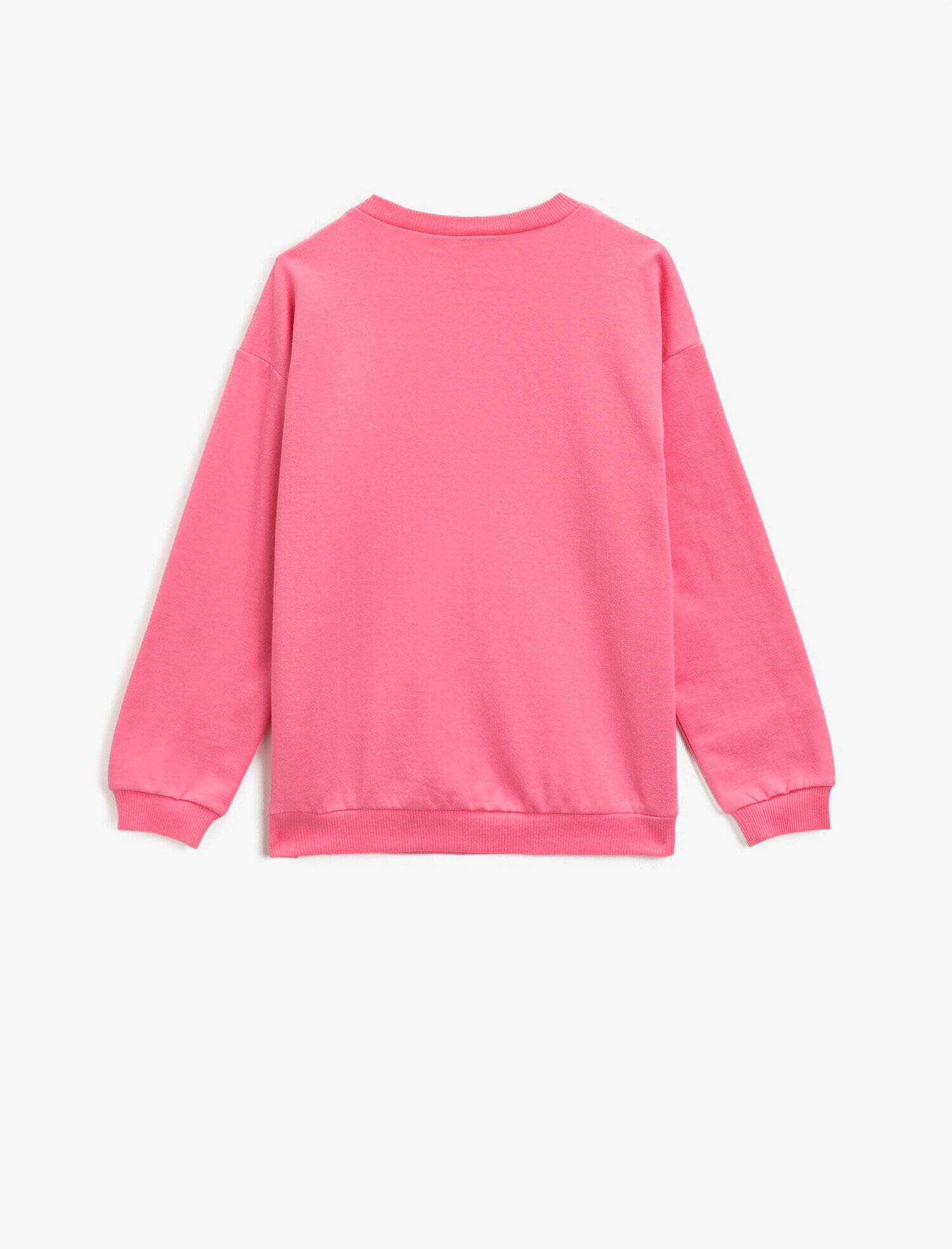  Kız Çocuk Pullu Pamuklu Bisiklet Yaka Uzun Kollu Sweatshirt