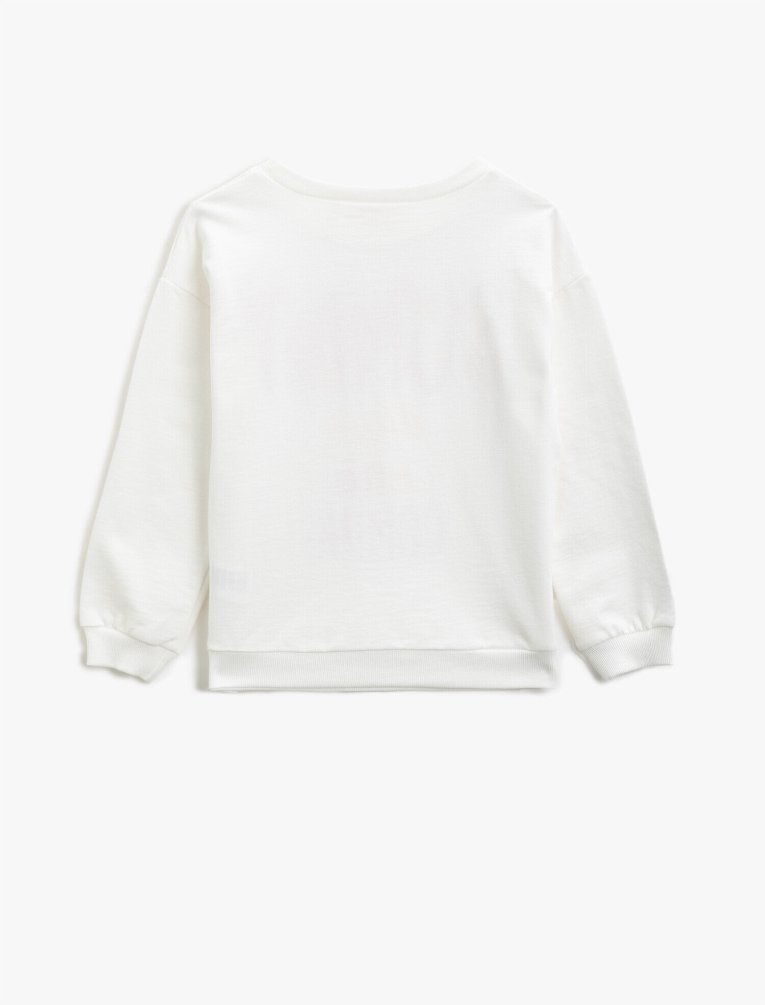  Kız Çocuk Pamuklu Bisiklet Yaka Uzun Kollu Yazılı Baskılı Sweatshirt