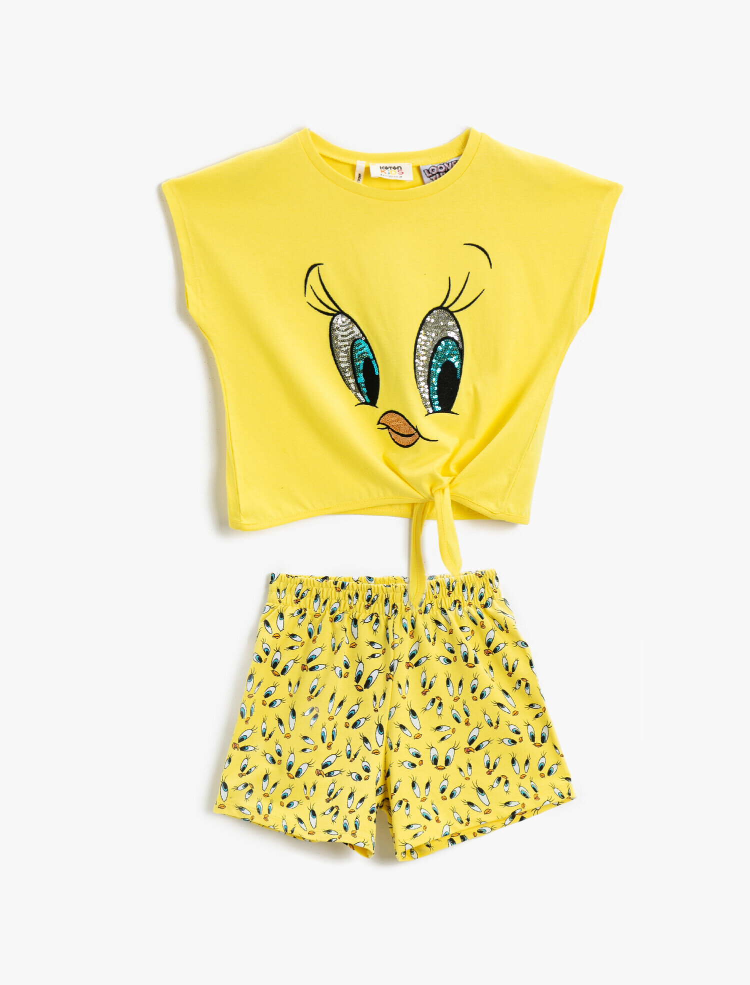  Kız Çocuk Tweety Şort Lisanslı Pamuklu