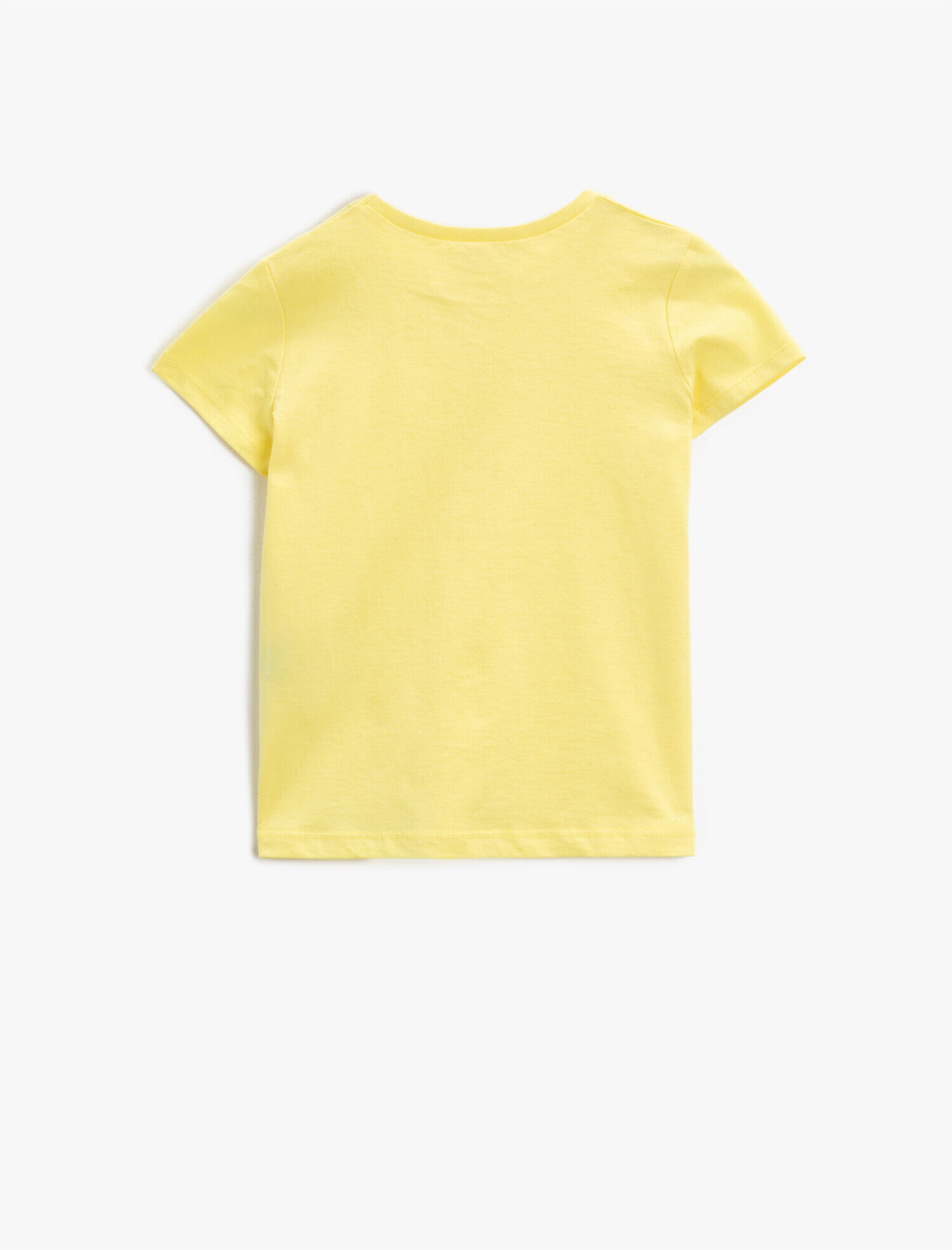  Kız Çocuk Basic Tişört Kısa Kollu Pamuklu Bisiklet Yaka