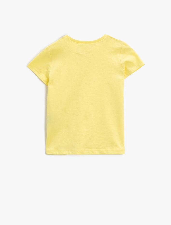 Kız Çocuk Basic Tişört Kısa Kollu Pamuklu Bisiklet Yaka