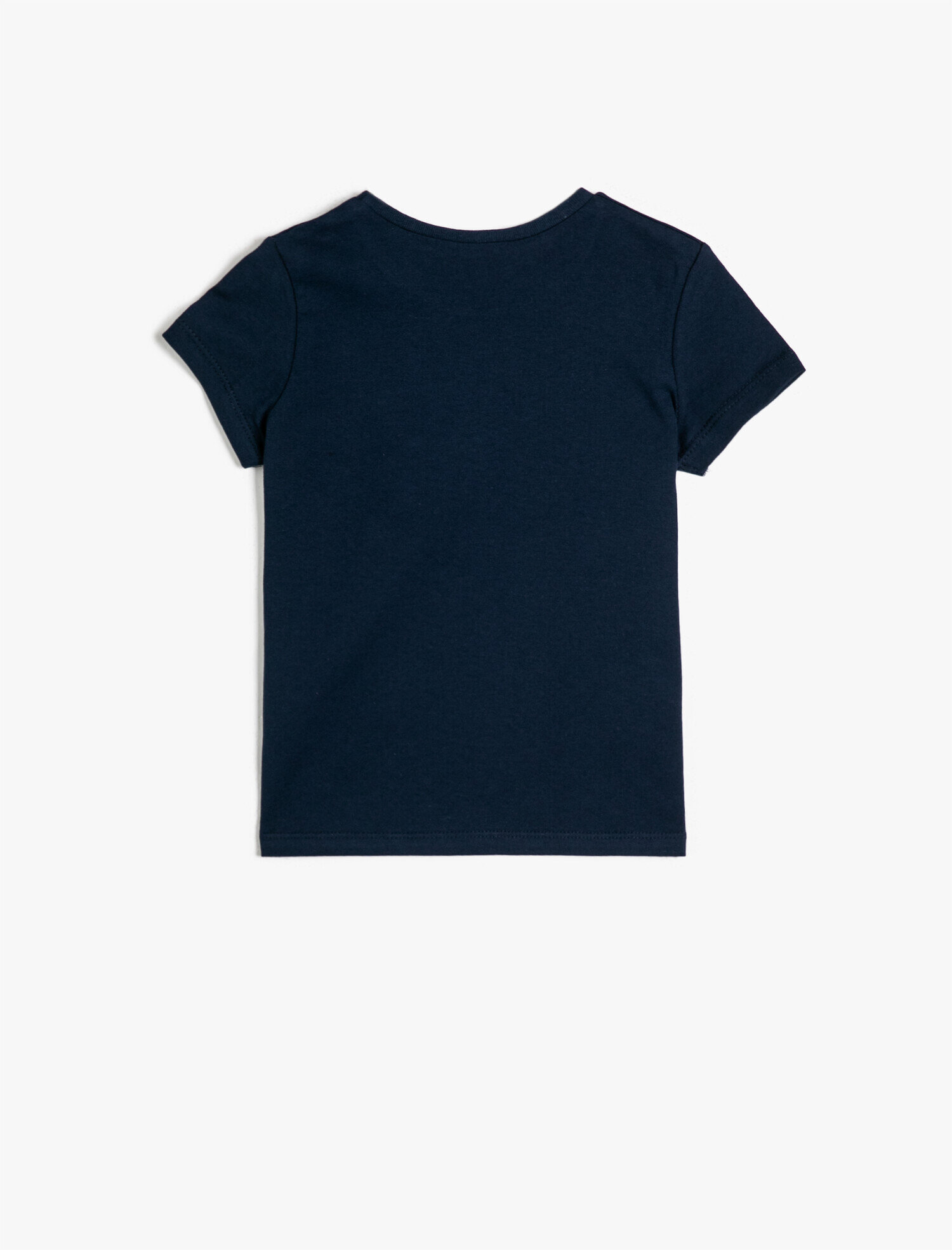  Kız Çocuk Basic Tişört Kısa Kollu Pamuklu Bisiklet Yaka