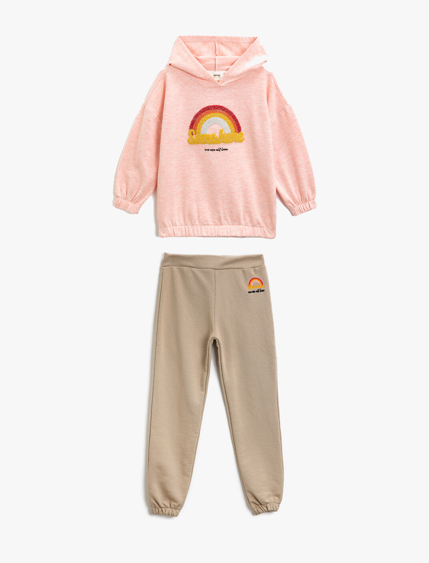 Kız Çocuk Kapüşonlu İşlemeli Uzun Kollu Sweatshirt