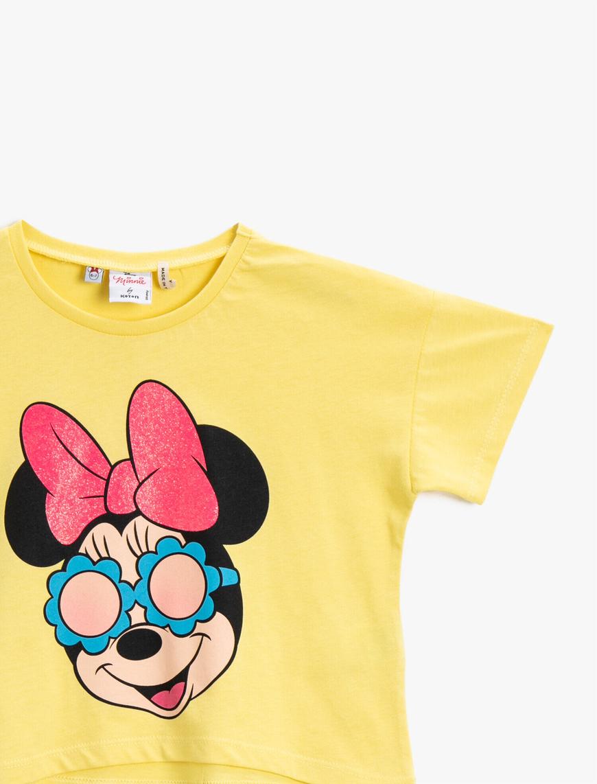  Kız Çocuk Minnie Mouse Tişört Lisanslı Pamuklu