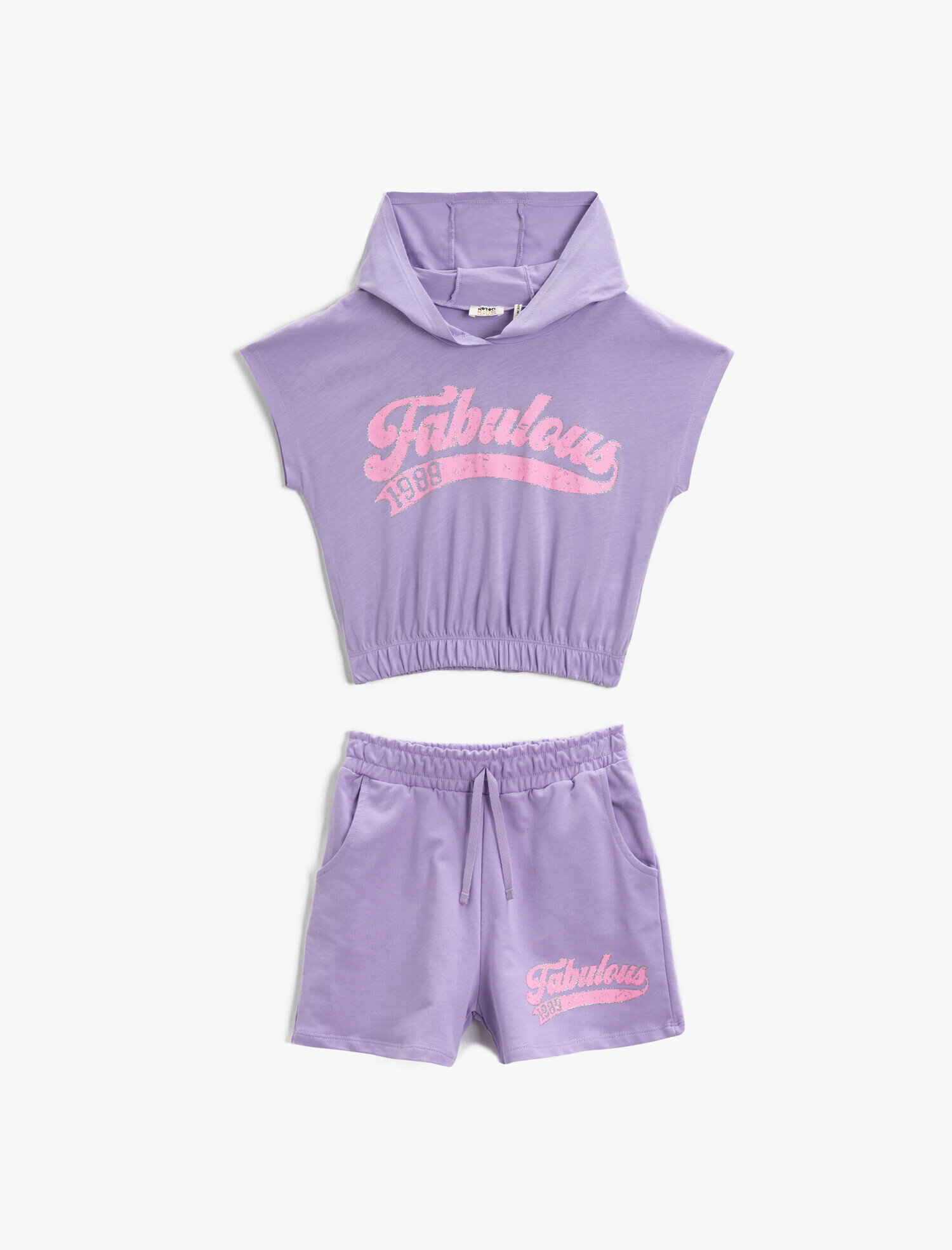  Kız Çocuk Kapüşonlu Tişört Baskılı Pamuklu