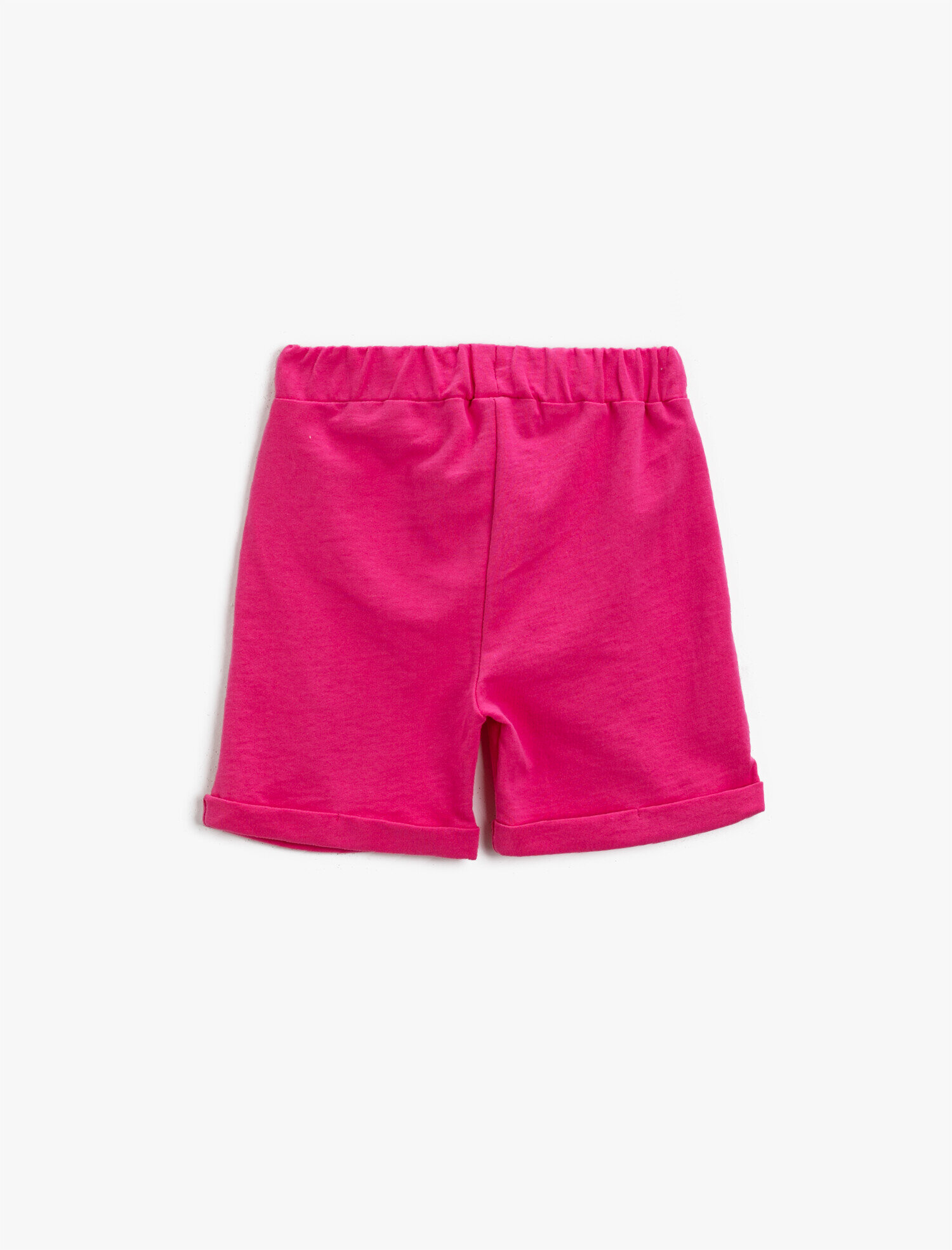  Kız Çocuk Belden Bağlamalı Şort Yazılı Pamuklu