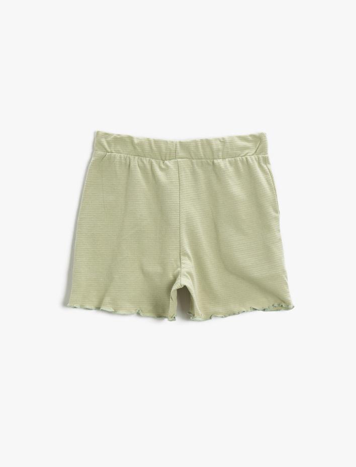 Kız Çocuk Belden Bağlamalı Şort Pamuklu