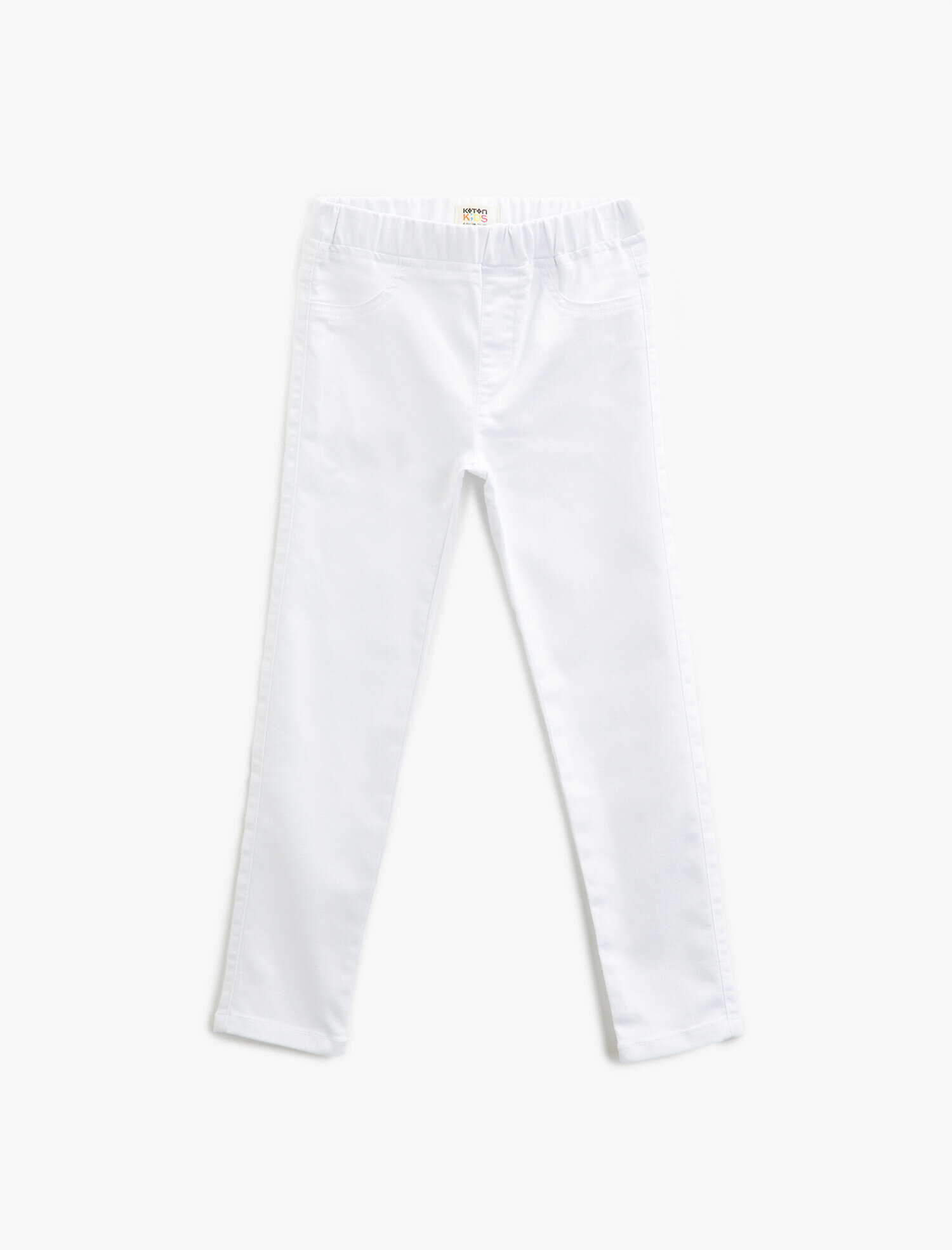  Kız Çocuk Beli Lastikli Pantolon Pamuklu Basic