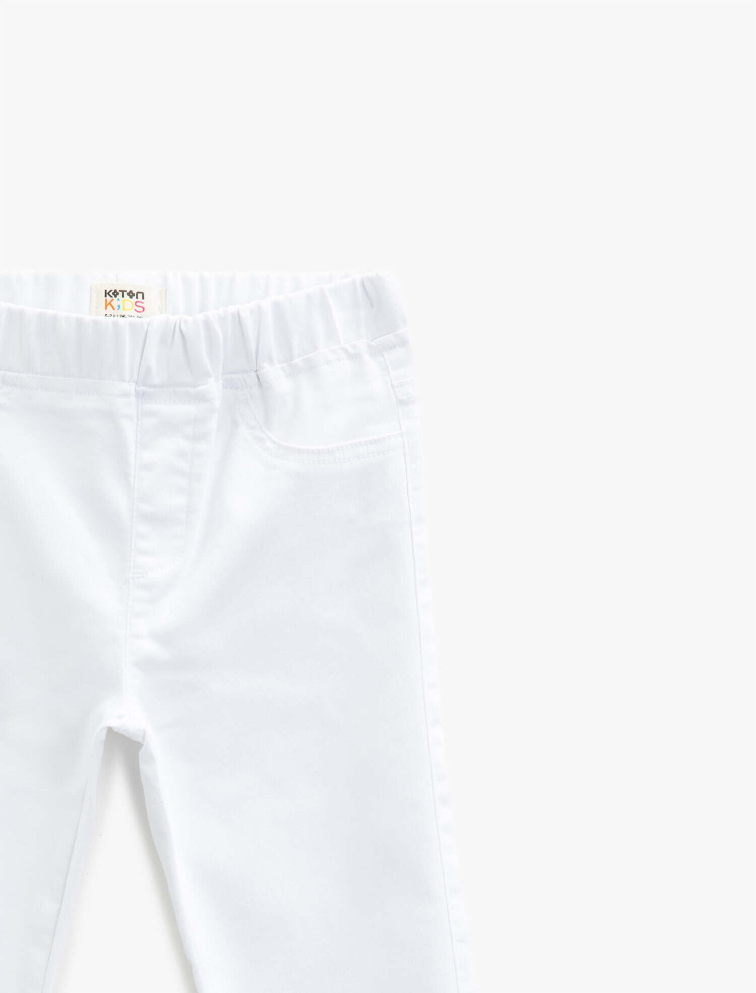  Kız Çocuk Beli Lastikli Pantolon Pamuklu Basic