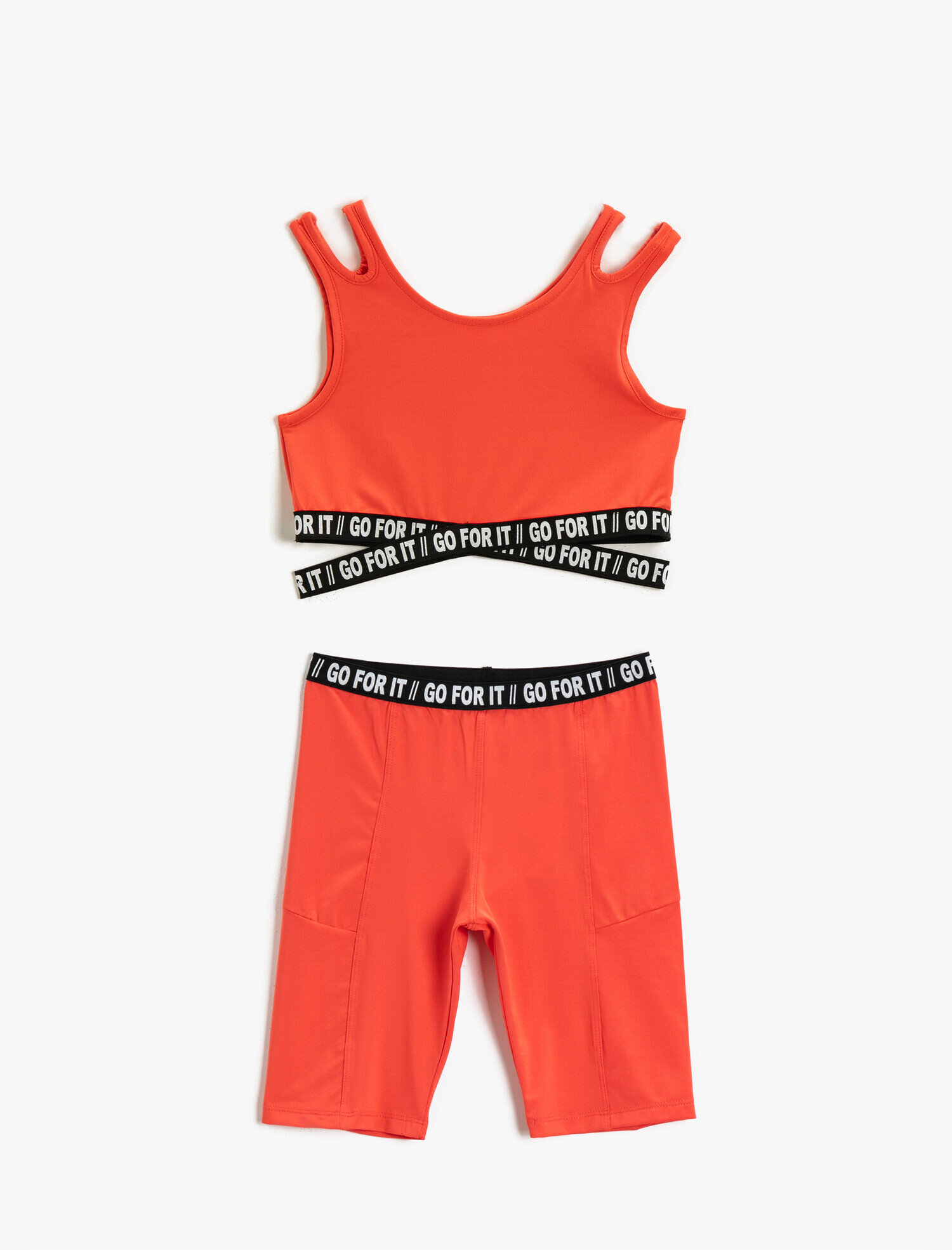  Kız Çocuk Omuz Detaylı Spor Sütyeni