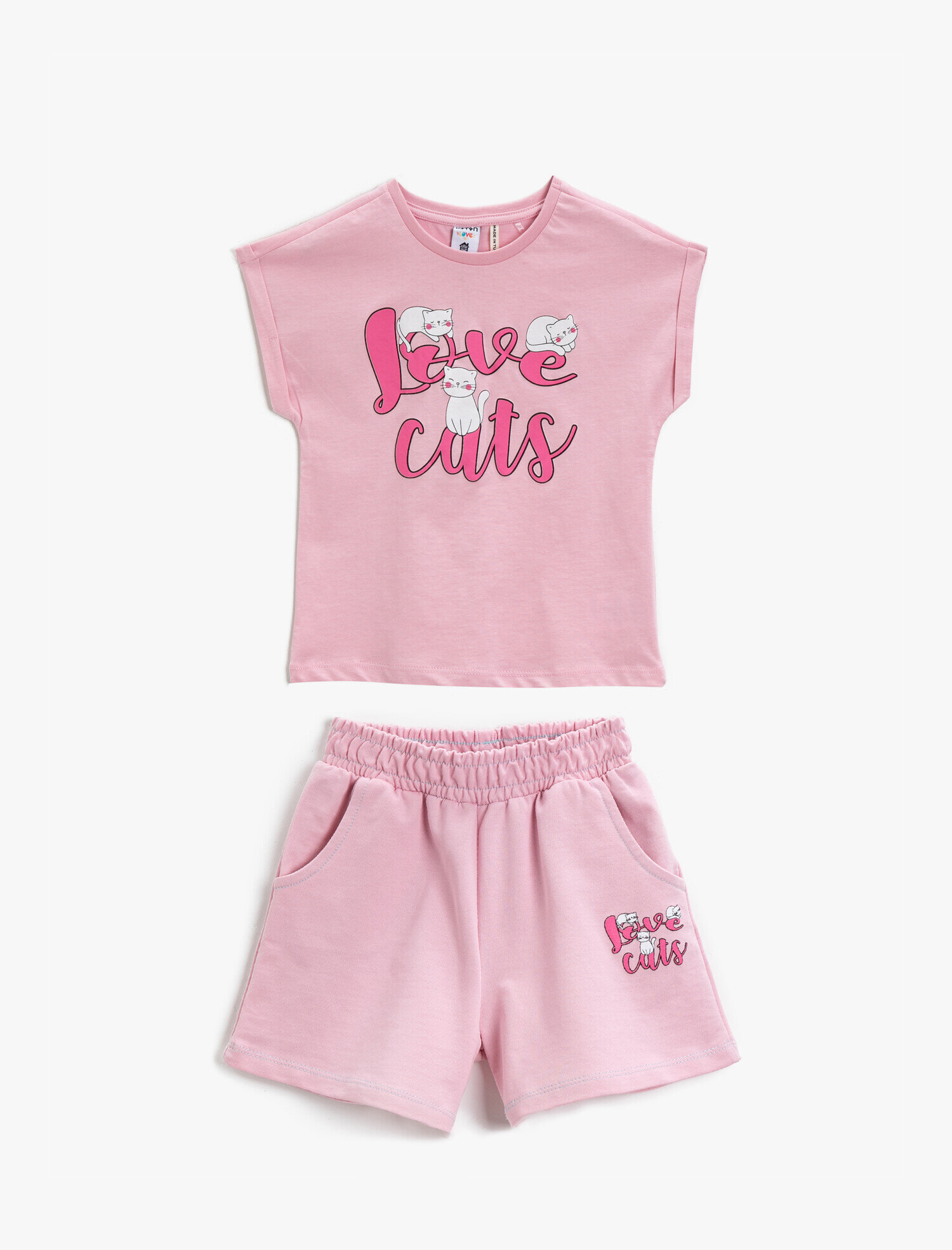  Kız Çocuk Baskılı Şort Pamuklu