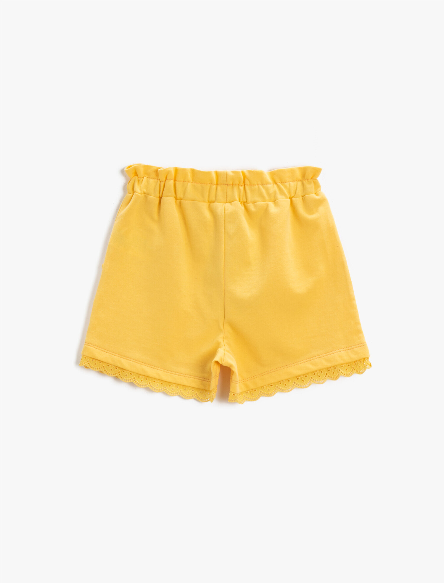  Kız Çocuk Pamuklu Şort Dantelli
