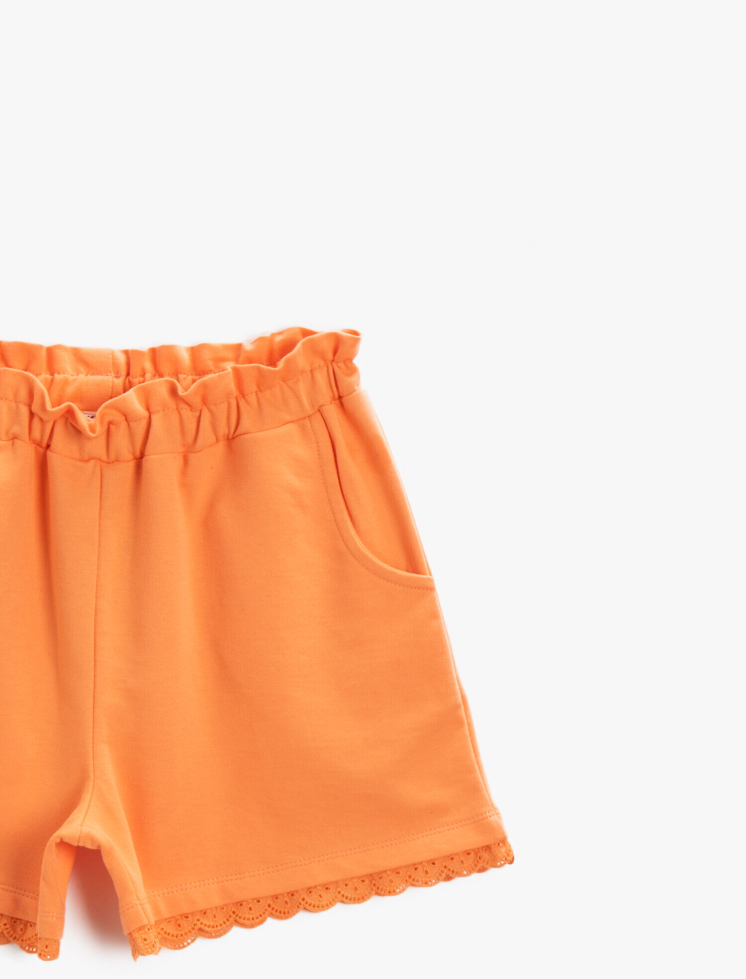  Kız Çocuk Pamuklu Şort Dantelli