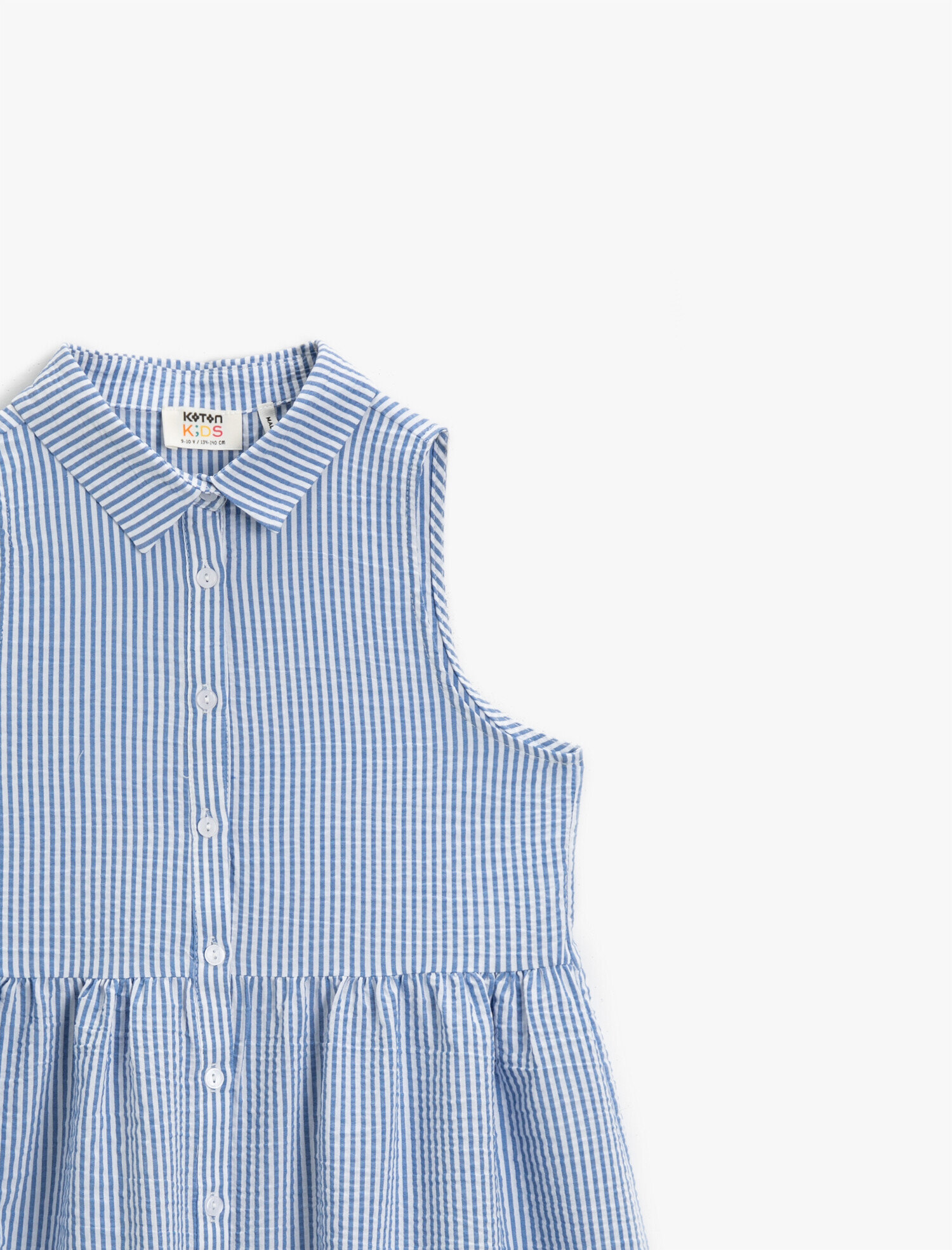  Kız Çocuk Gömlek Yaka Elbise Çizgili
