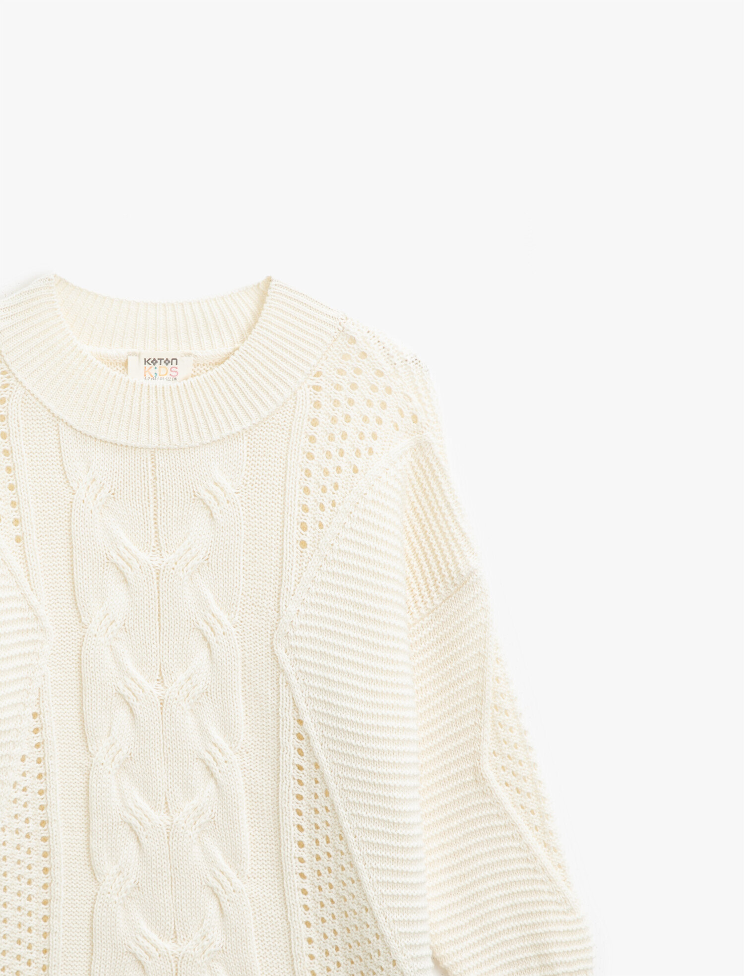  Kız Çocuk Pamuklu Bisiklet Yaka Uzun Kollu Kazak