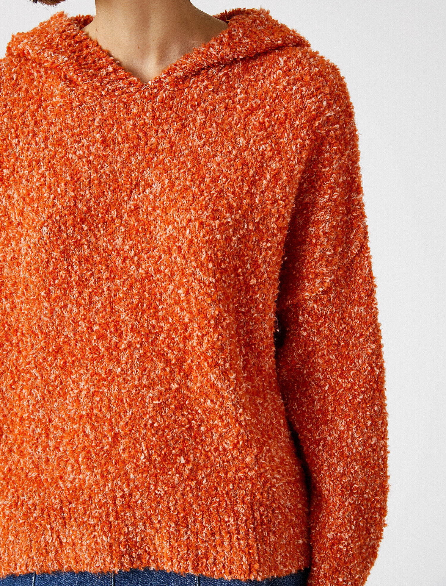   Kapüşonlu Triko Kazak