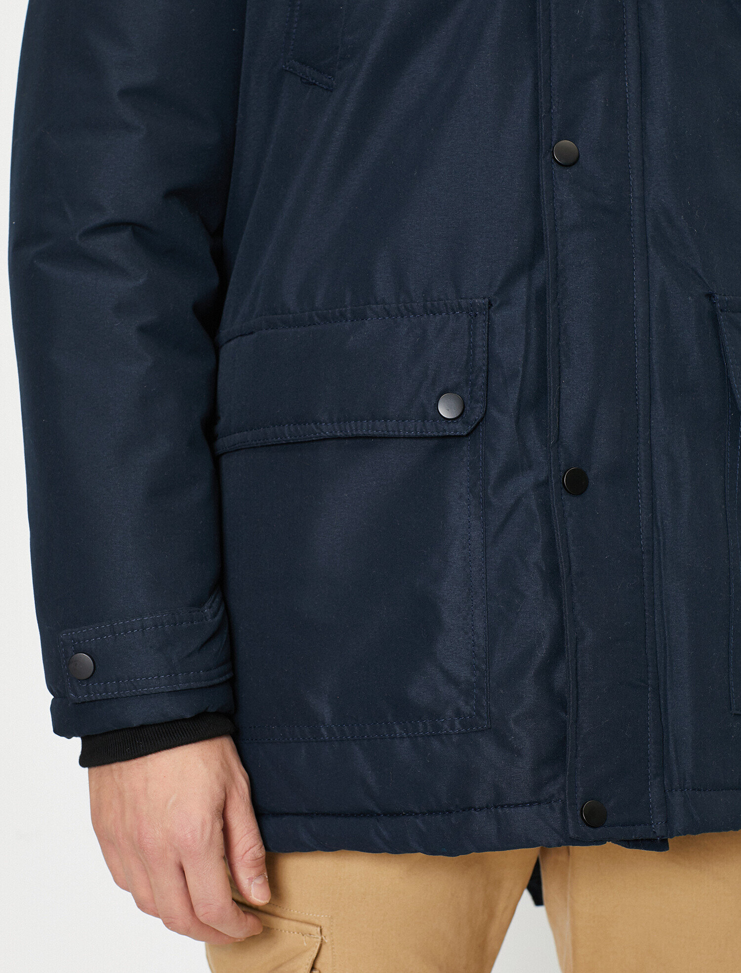   Kapşonlu Cepli Kaban