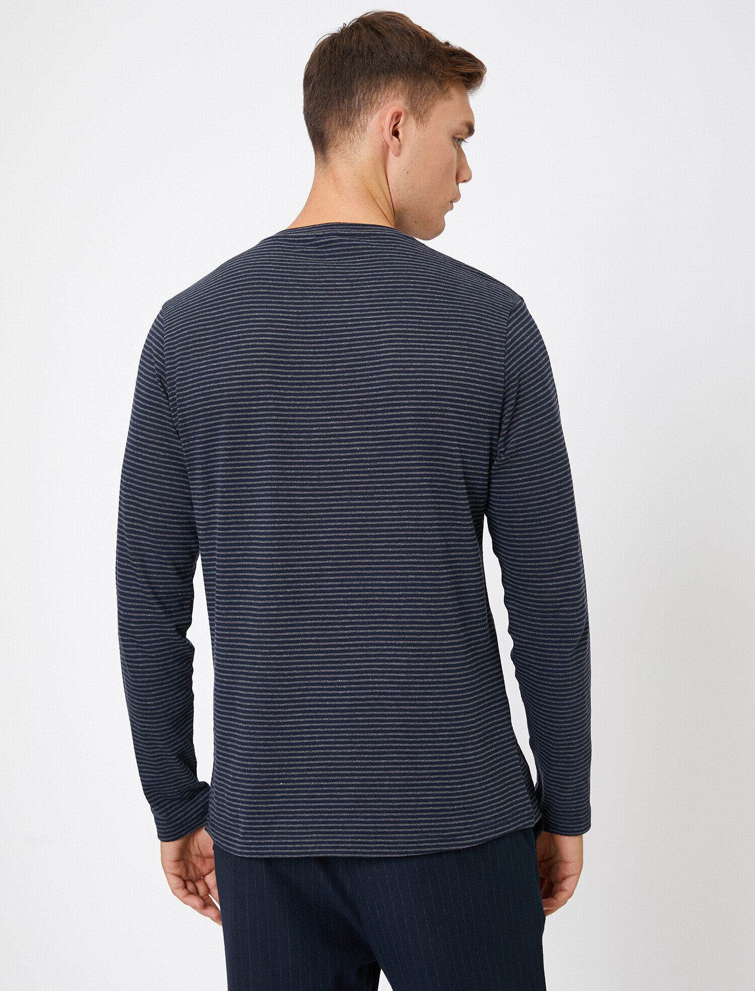   Çizgili Tişört Uzun Kollu