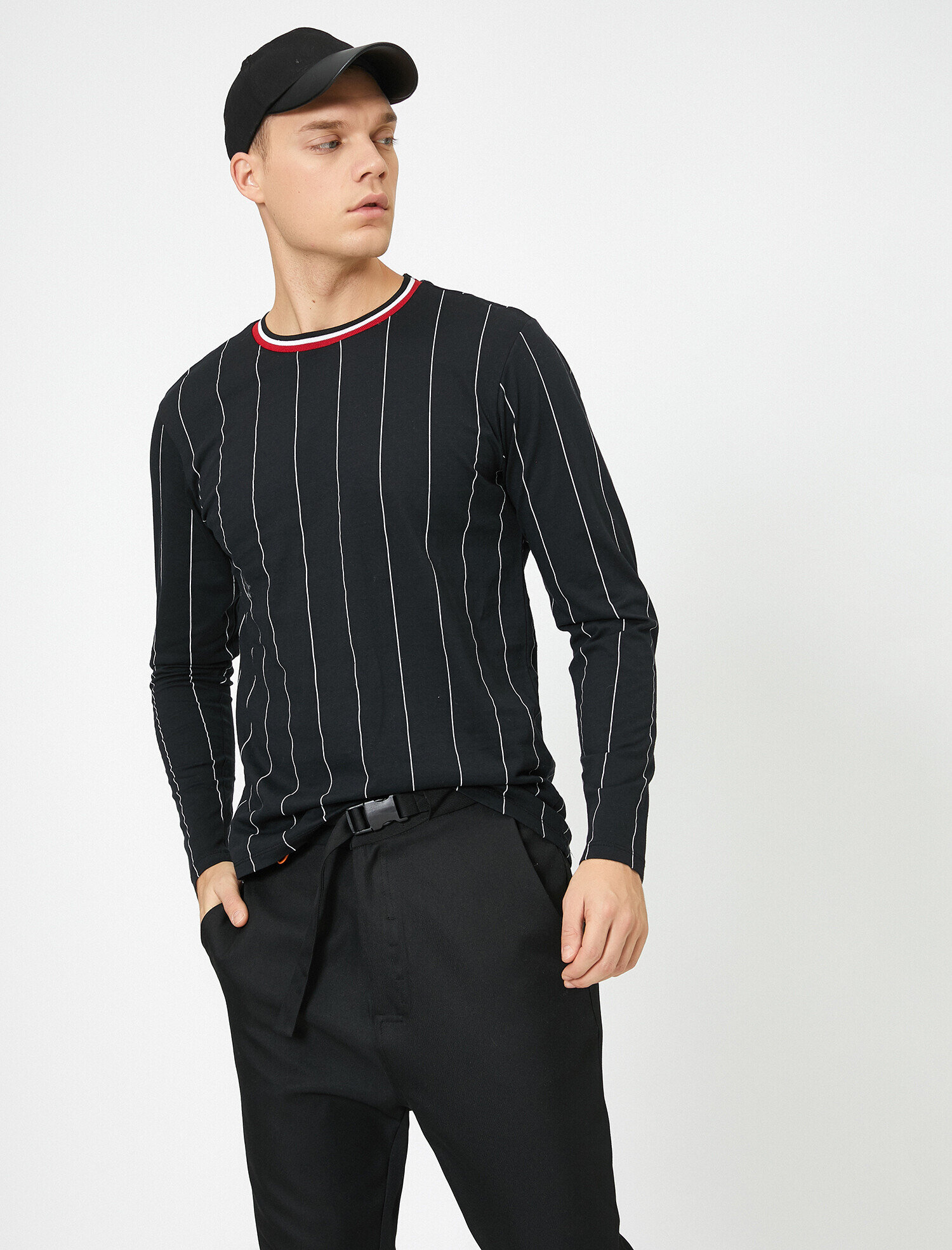 Çizgili Tişört Uzun Kollu