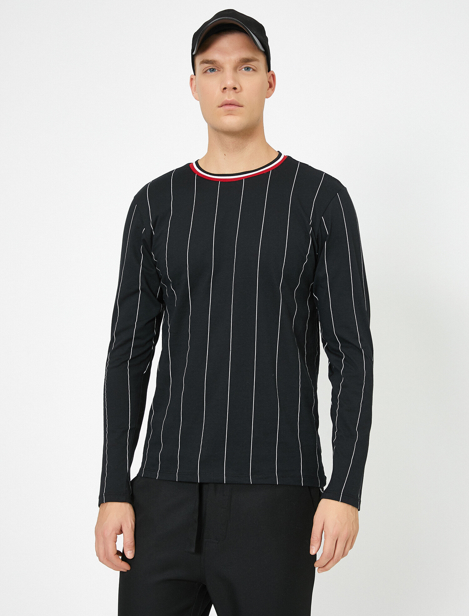 Çizgili Tişört Uzun Kollu