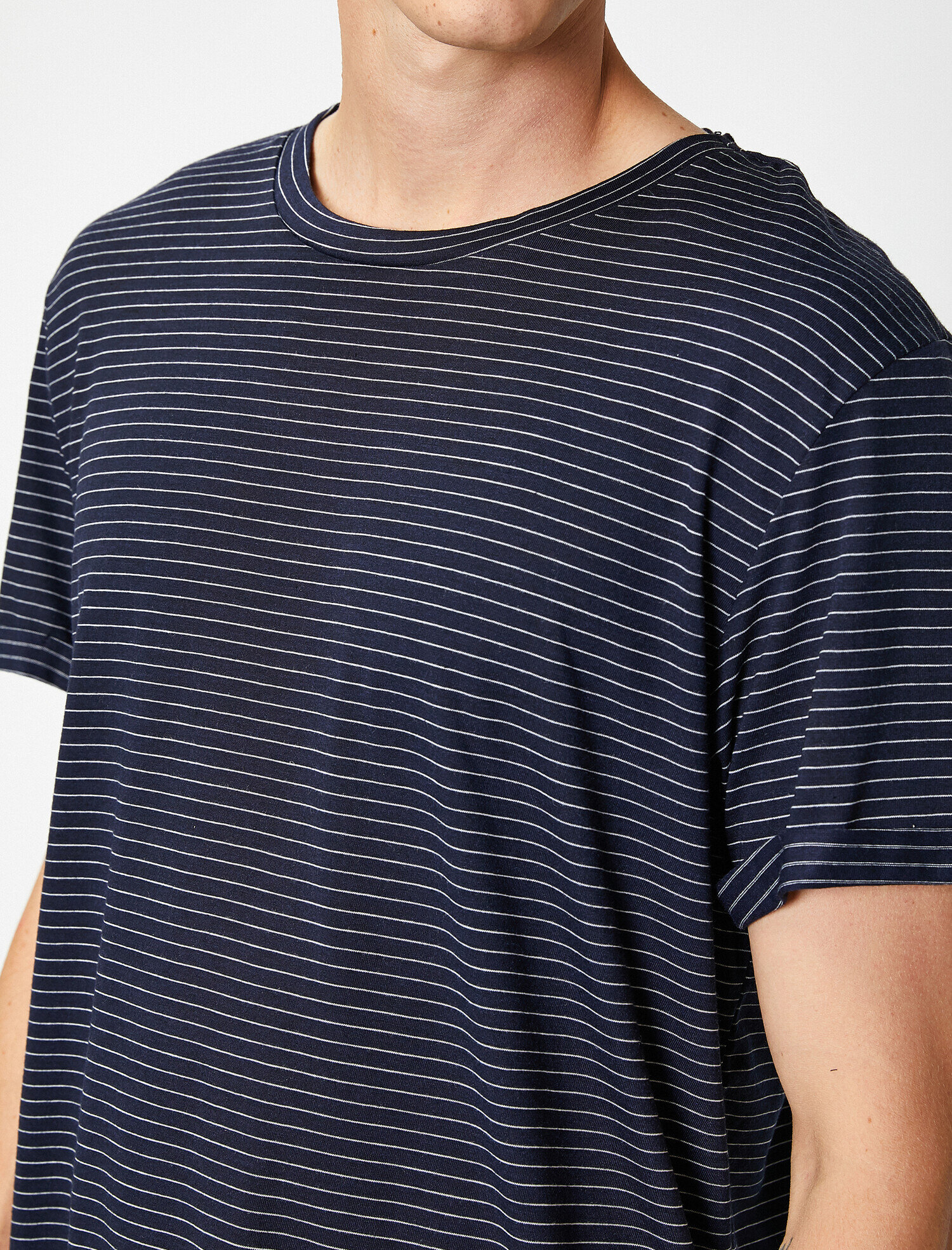 Çizgili Kısa Kollu Basic Tişört