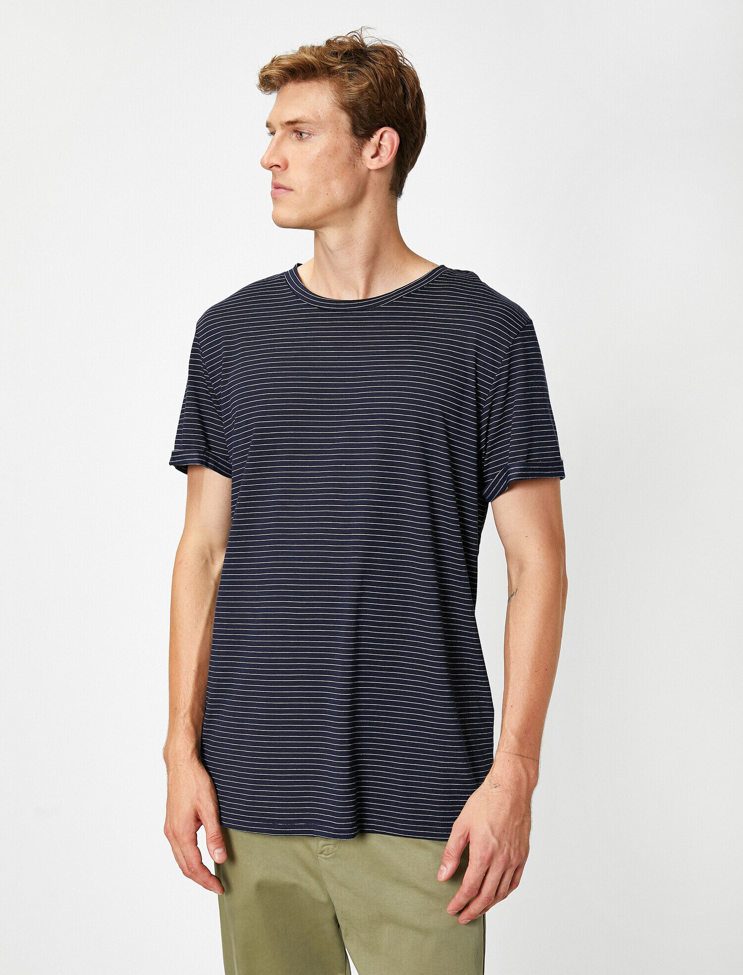 Çizgili Kısa Kollu Basic Tişört