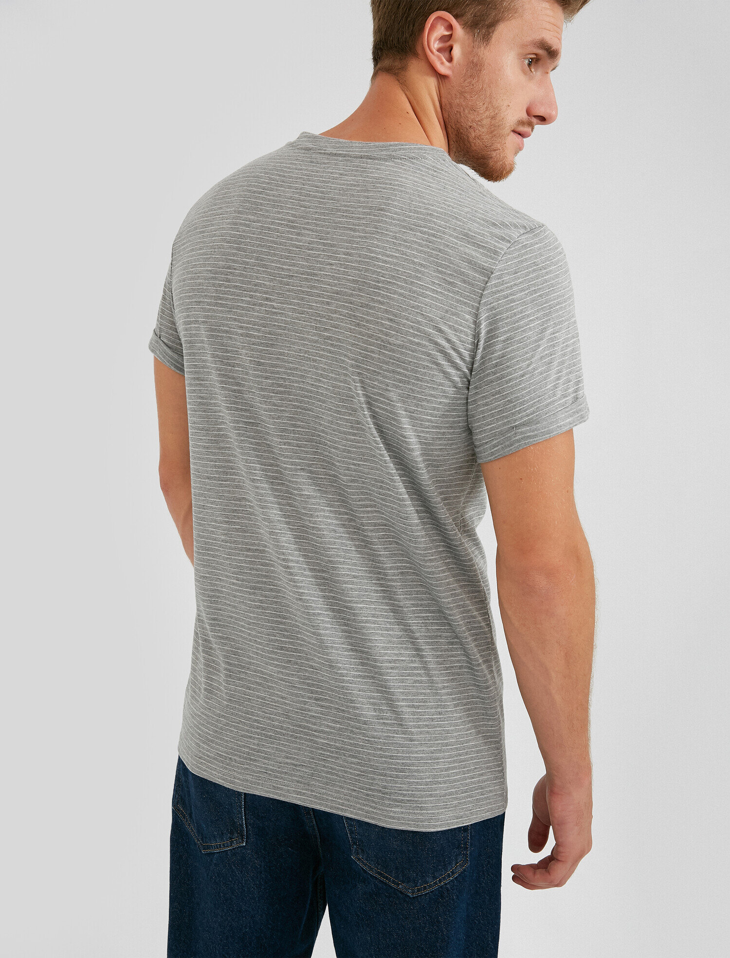 Çizgili Kısa Kollu Basic Tişört