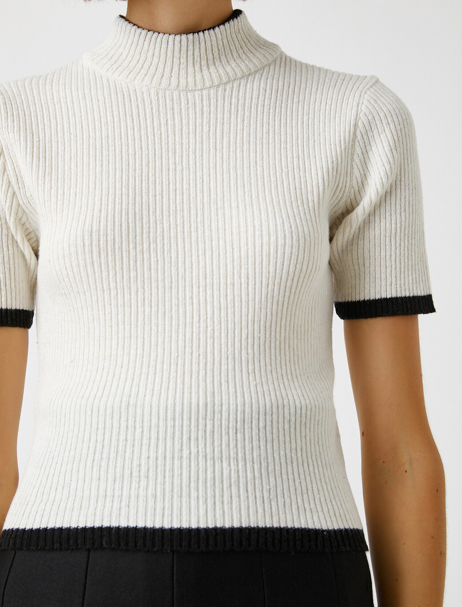   Balıkçı Yaka Kazak Triko Kısa Kollu