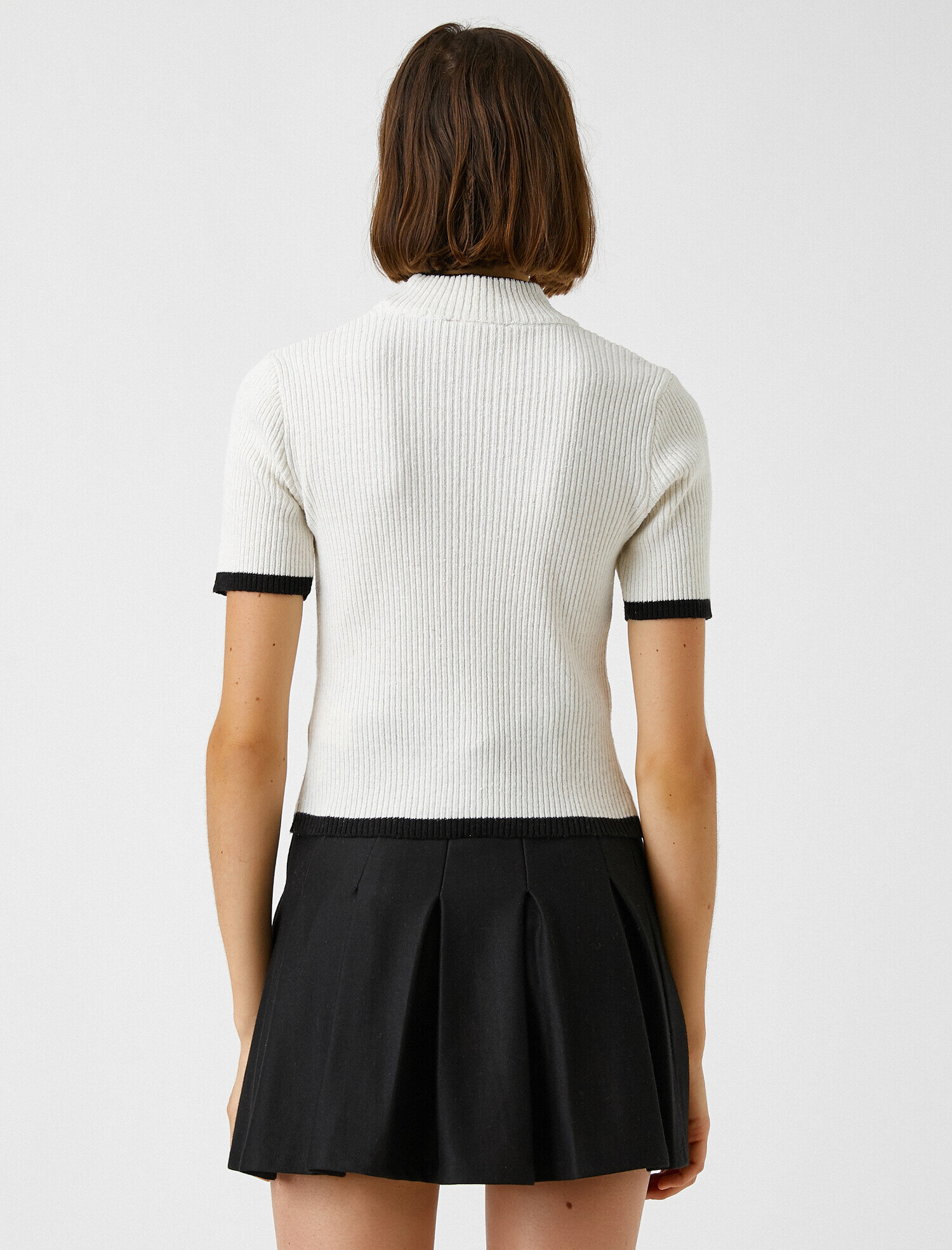   Balıkçı Yaka Kazak Triko Kısa Kollu