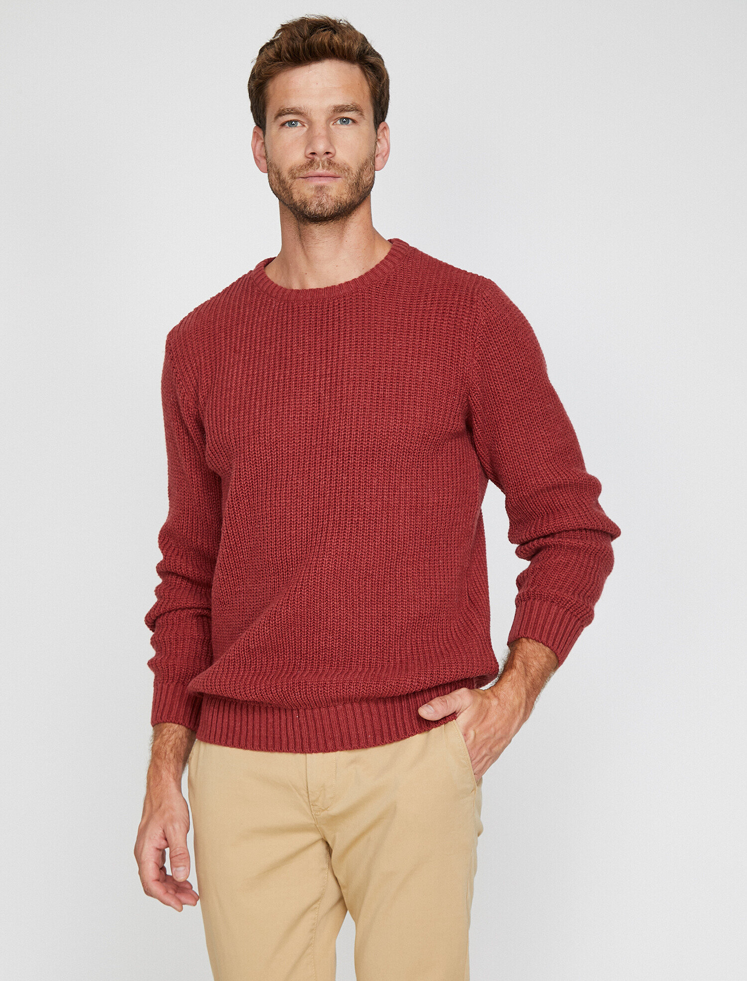   Bisiklet Yaka Triko Kazak