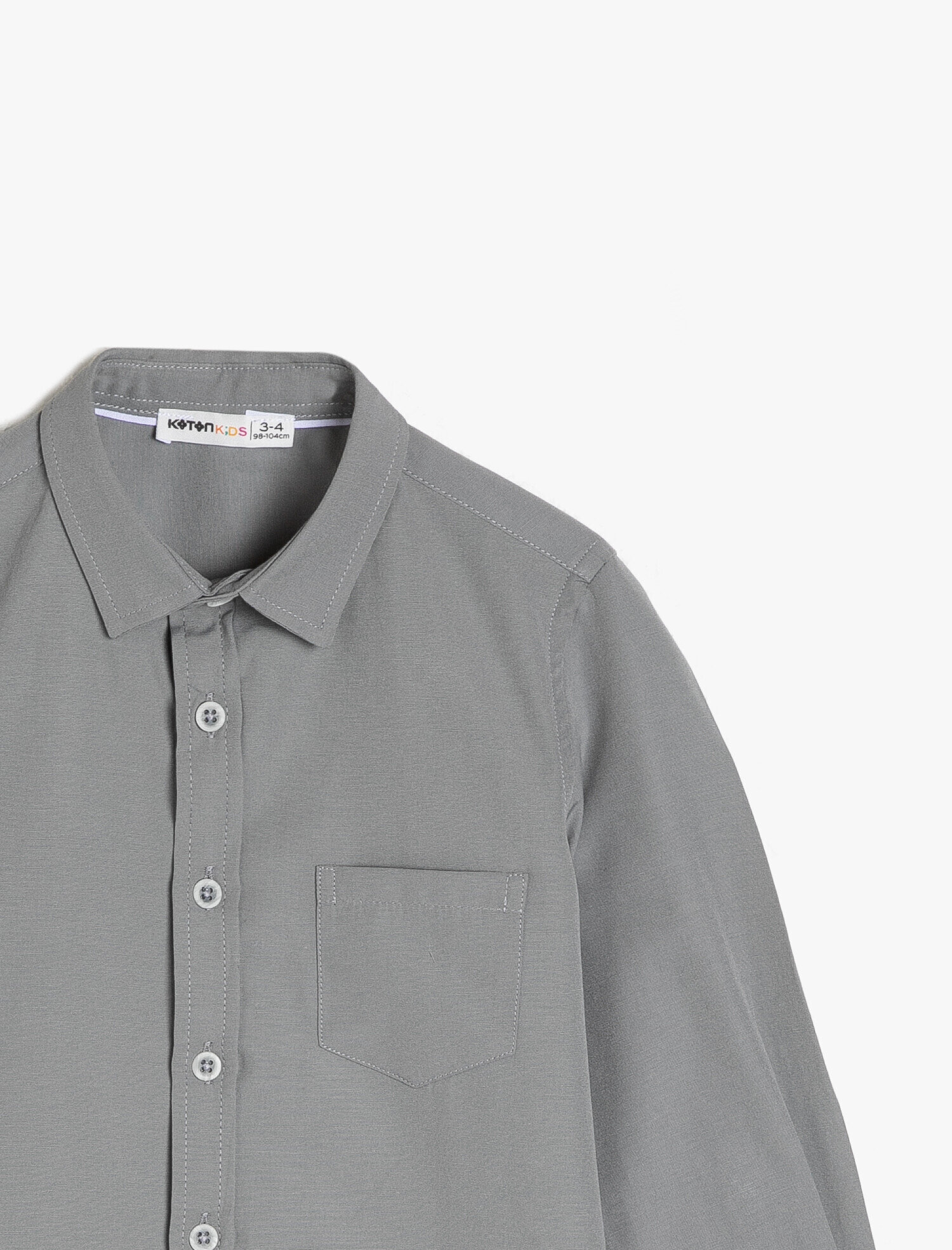  Erkek Çocuk Basic Gömlek Cep Detaylı Pamuk Karışımlı