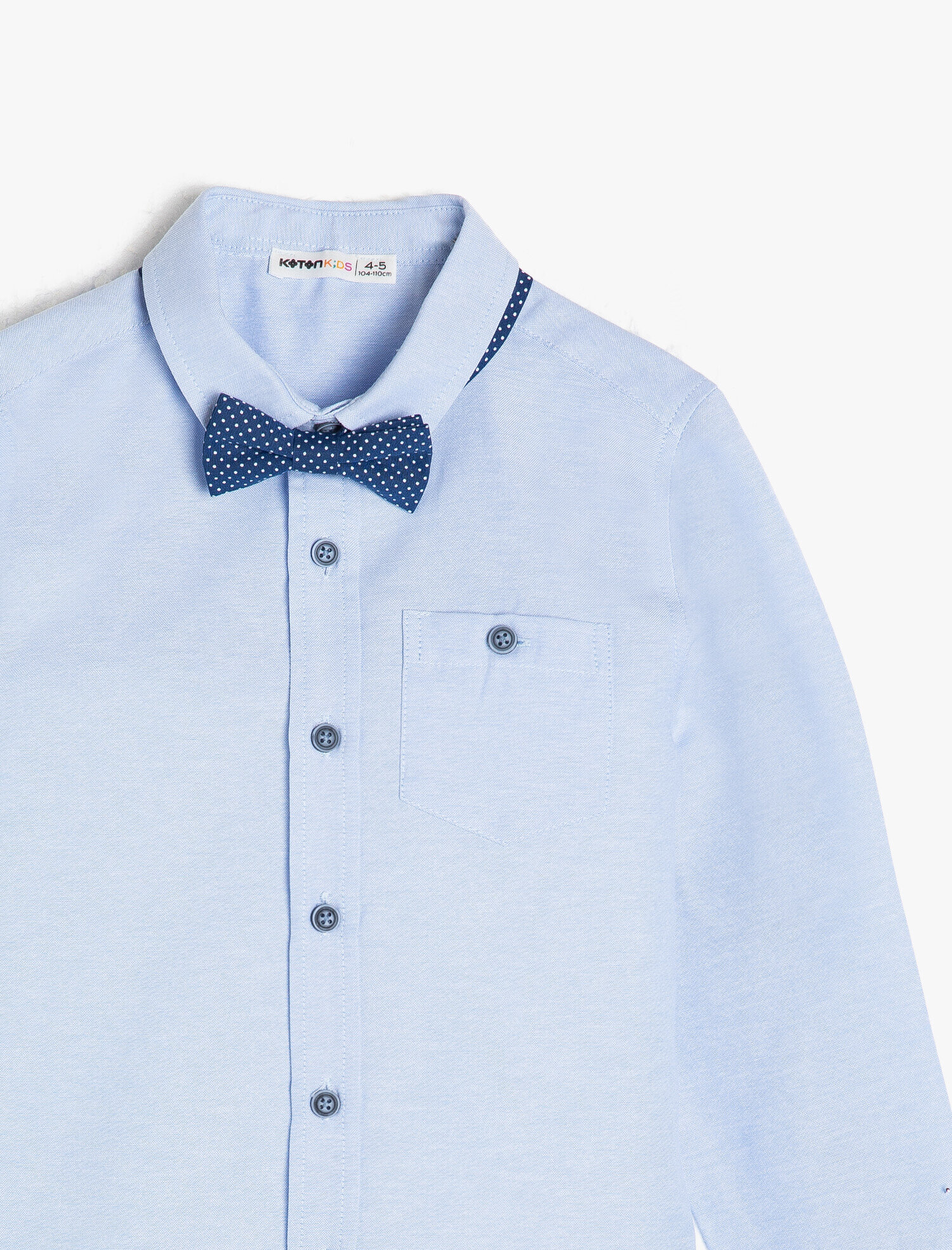  Erkek Çocuk Papyon Detaylı Gömlek Uzun Kollu