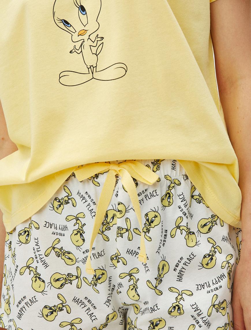   Pamuklu Warner Bros Lisanslı Tweety Temali Pijama Takımı