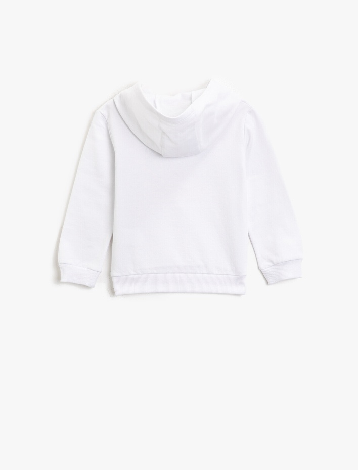 Erkek Bebek Yazılı Baskılı Kanguru Cepli Kapüşonlu Pamuklu Sweatshirt